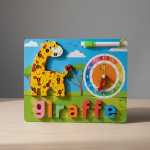 Picture of Giraffe Learning Board-Wooden Educational Board for Early Learning